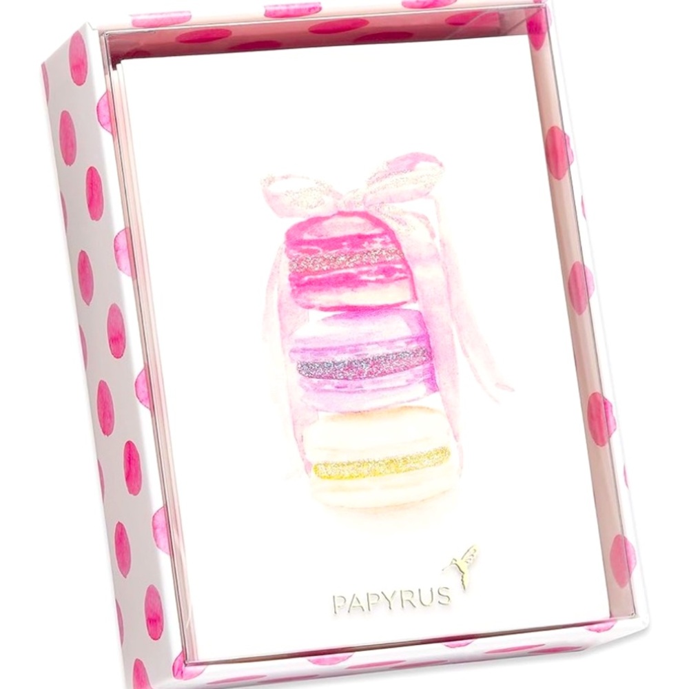 Papyrus Blank cards Macarons 14 count stationary set